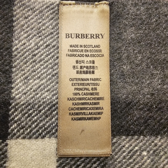 Burberry Dark Grey Cashmere Scarf - Picture 3 of 4